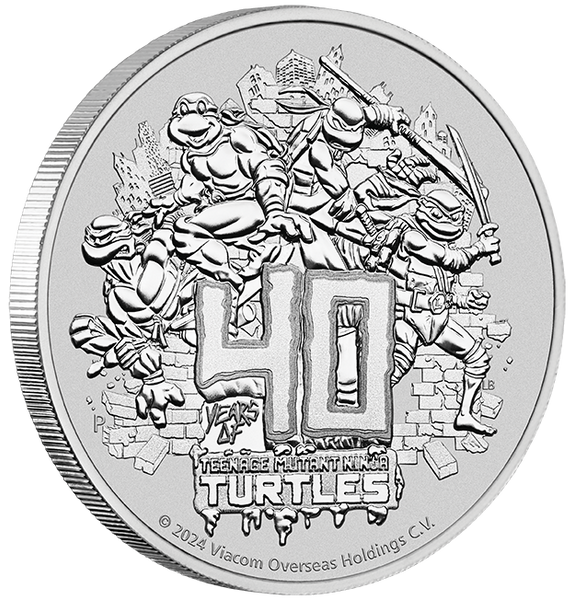 2024 $1 40th Anniversary of Teenage Mutant Ninja Turtles 1oz Silver Coin In Card