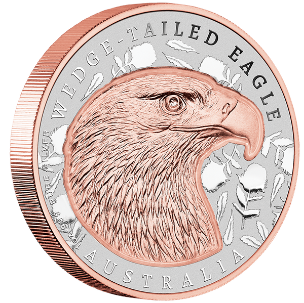 2026 $1 Native Impressions Wedge-Tailed Eagle 1oz Rose Gold Gilded Coin
