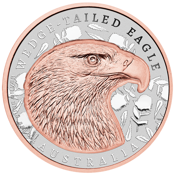 2026 $1 Native Impressions Wedge-Tailed Eagle 1oz Rose Gold Gilded Coin