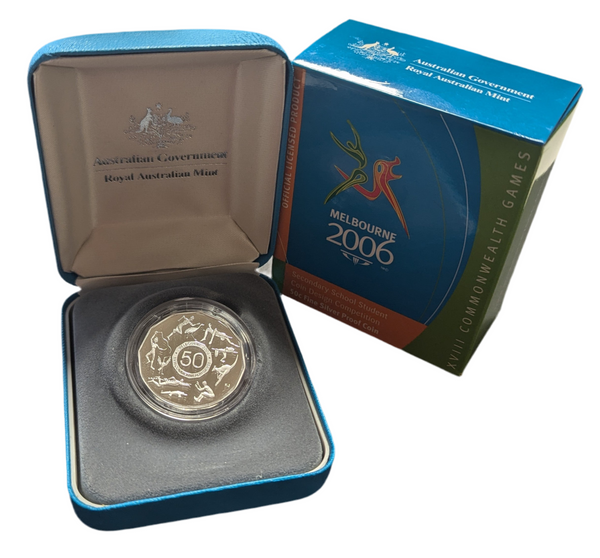2006 Proof Silver 50 cent Melbourne Commonwealth Games Student Design
