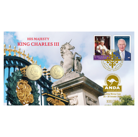 His Majesty King Charles III 2025 $2 & $1 PNC - Sydney ANDA Money Expo 25