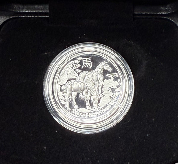 2014 $1 year of the horse 1oz silver high relief coin