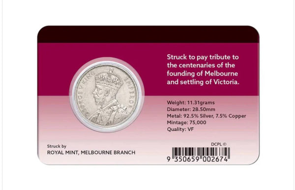 1934-35 MELBOURNE CENTENARY FLORIN VERY FINE