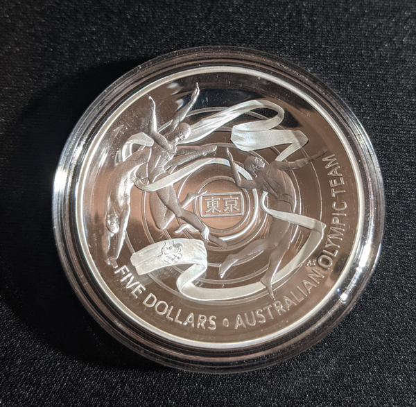 2020 $5 1oz Silver Proof Coin. Australian Olympic Team PRE OWNED