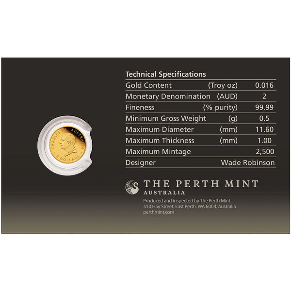 2026 0.5g Kookaburra Gold Proof Coin Card