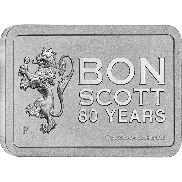 Bon Scott 80th Anniversary 10 Gram Silver Bar