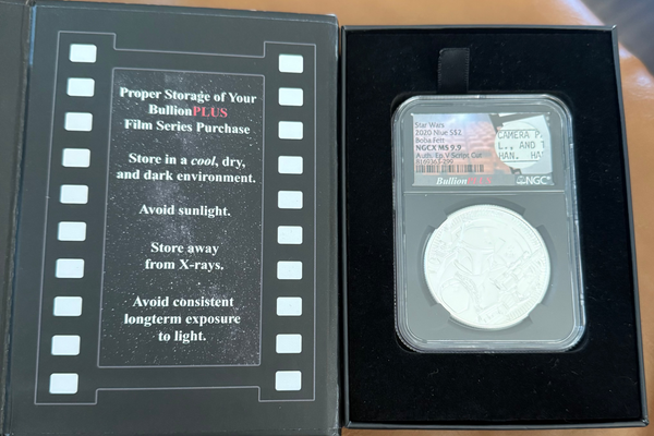 2020 $2 NIUE SILVER STAR WARS BOBA FETT NGC MS9.9 BULLION PLUS FILM SERIES 1 OZ