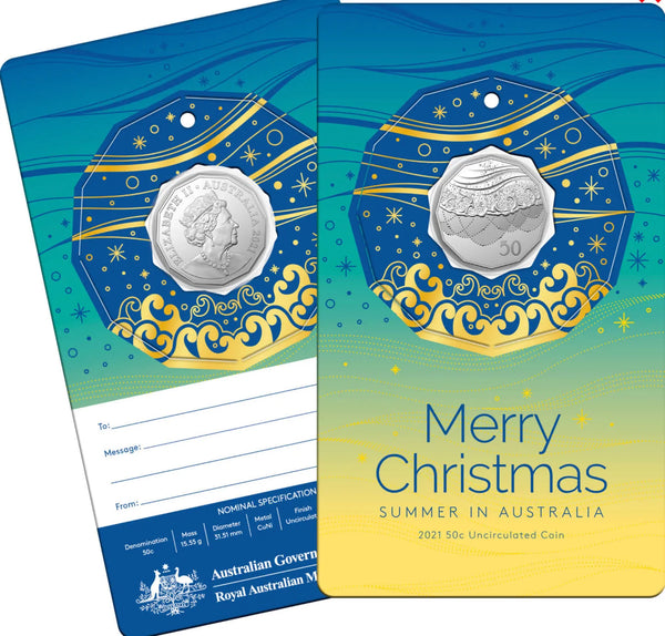 50c 2021 Merry Christmas UNC Gold