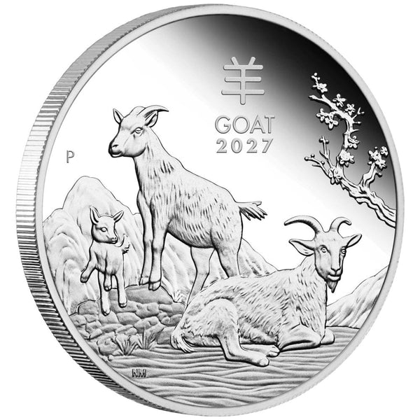 Australian Lunar Series III 2027 Year of the Goat 1/2oz Silver Proof Coin