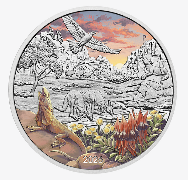 Wonders of Australia - The Outback 2026 1oz Silver Coloured Coin in Card