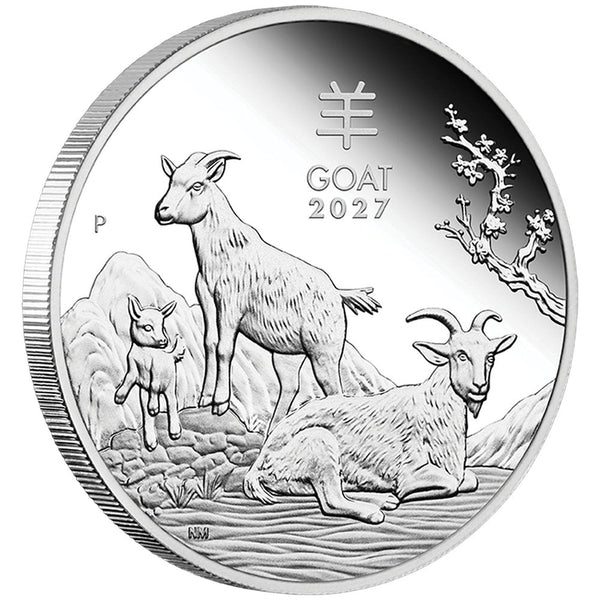 Australian Lunar Series III 2027 Year of the Goat 1oz Silver Proof Coin