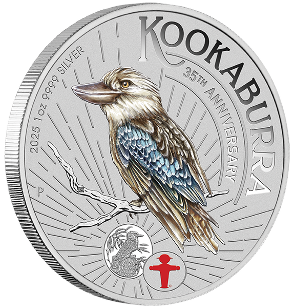 World Money Fair - Coin Show Special Australian Kookaburra 2025 1oz Silver Coloured Coin in Card