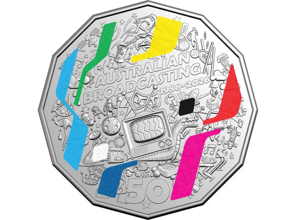 2026 50c Coloured Uncirculated Coin - 70th Anniversary of Australia’s First Television Broadcast