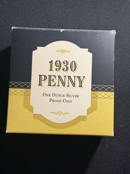 2020 1930 Penny 90th Anniversary $1 Gilded 1oz Silver Proof Coin
