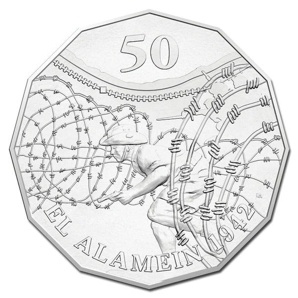 2015 50c Australians at War - El Alamein Carded UNC