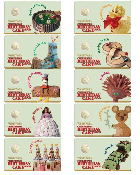 2025 $1 The Australian Women's Weekly Children's Birthday Cake Book Coin Set of