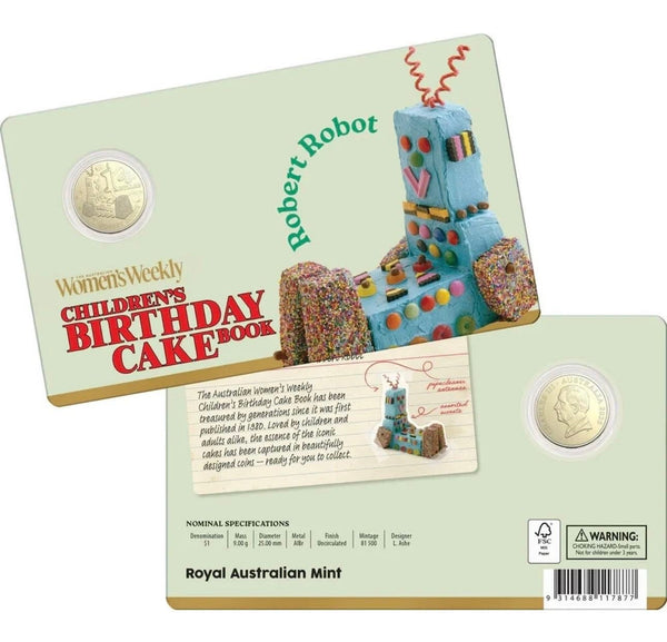 2025 $1 The Australian Women's Weekly Children's Birthday Cake Book Coin Set of