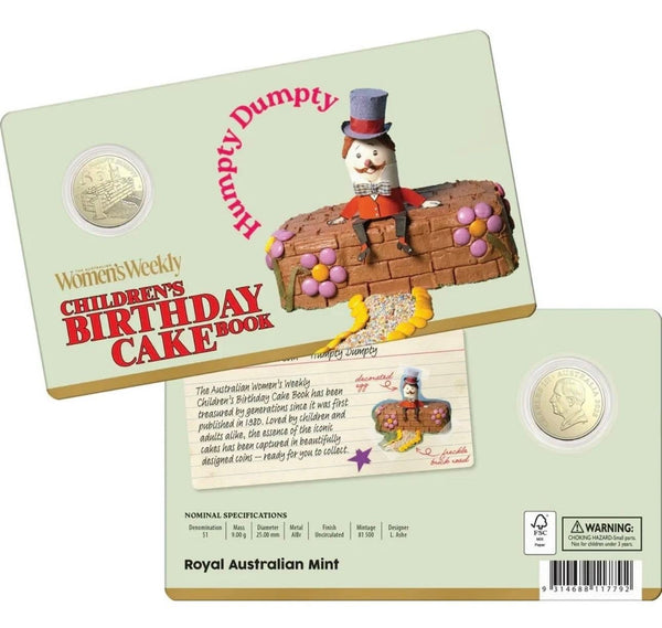 2025 $1 The Australian Women's Weekly Children's Birthday Cake Book Coin Set of