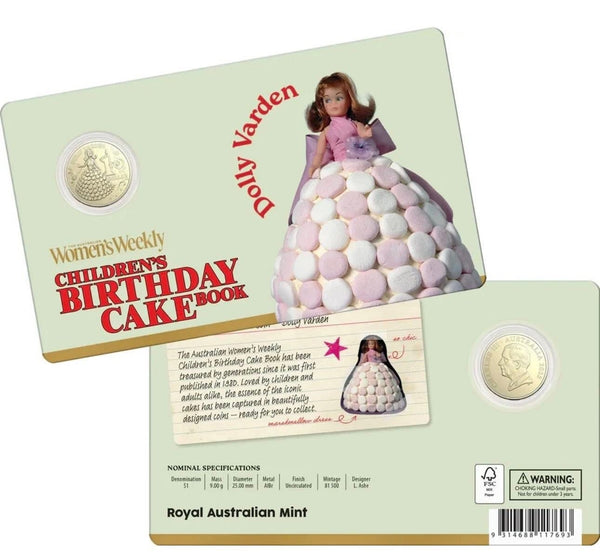 2025 $1 The Australian Women's Weekly Children's Birthday Cake Book Coin Set of