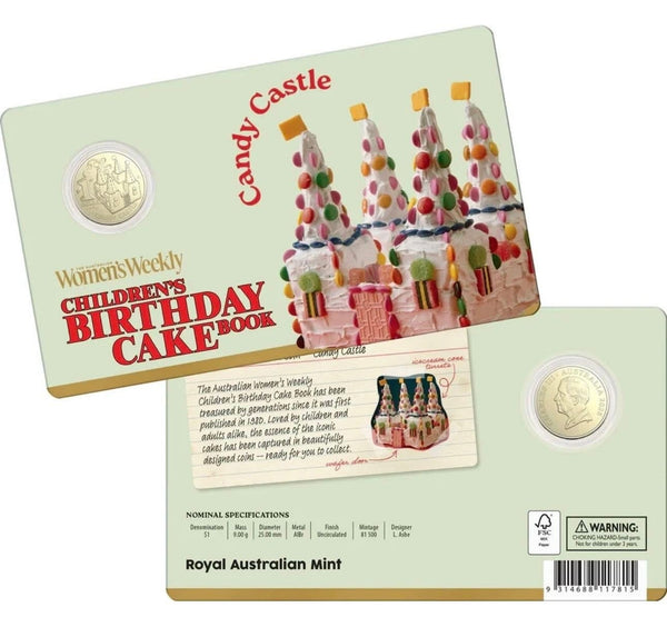 2025 $1 The Australian Women's Weekly Children's Birthday Cake Book Coin Set of