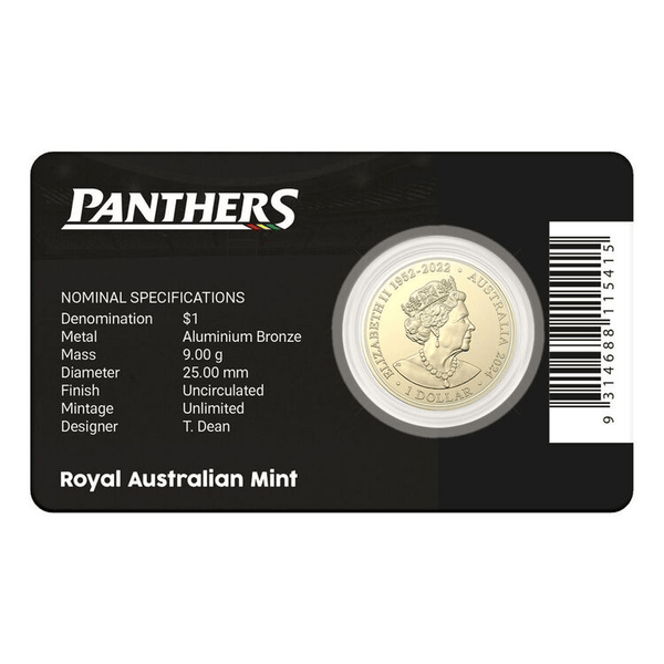 2024 NRL Penrith Panthers $1 Team Coin in Card