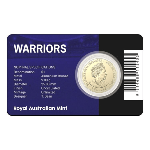 2024 NRL New Zealand Warriors $1 Team Coin in Card