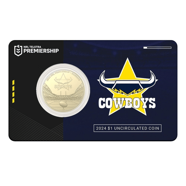 2024 NRL North Queensland Cowboys $1 Team Coin in Card