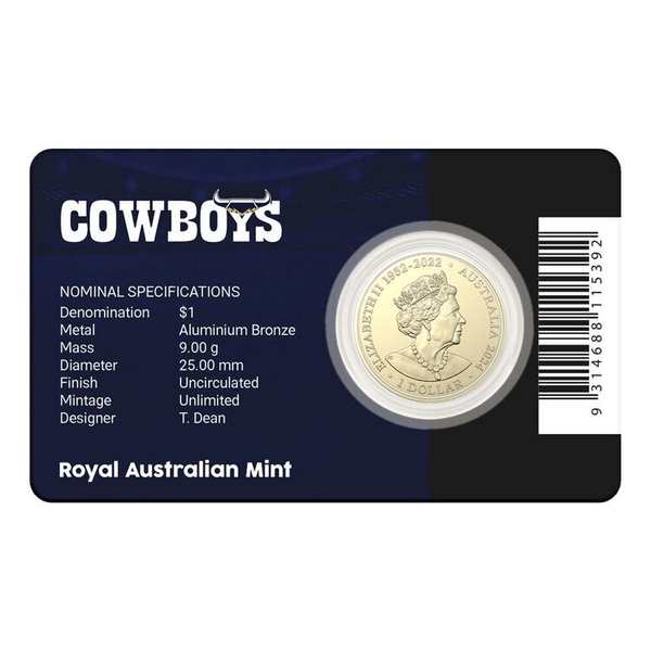 2024 NRL North Queensland Cowboys $1 Team Coin in Card
