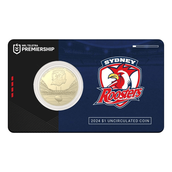 2024 NRL Sydney Roosters $1 Team Coin in Card