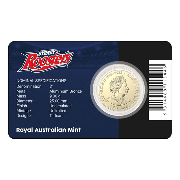 2024 NRL Sydney Roosters $1 Team Coin in Card