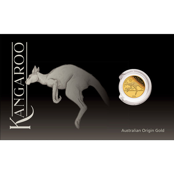 2026 0.5g Australian Kangaroo Mini Roo Gold Proof Coin in Card