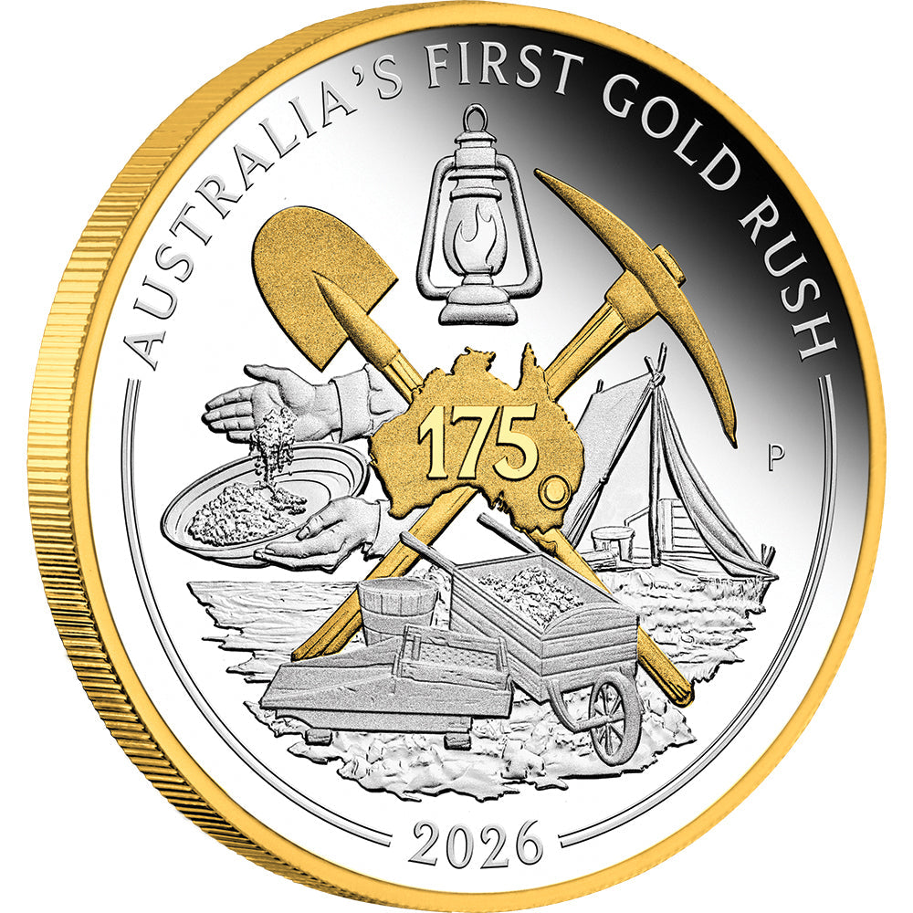 2026 1oz Australia's First Gold Rush 175th Anniversary Silver Proof Gi ...