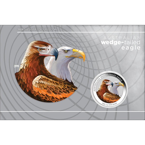 2026 1oz Australian Wedgetailed Eagle Silver Coloured Coin in Card