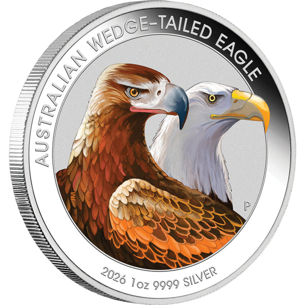 2026 1oz Australian Wedgetailed Eagle Silver Coloured Coin in Card