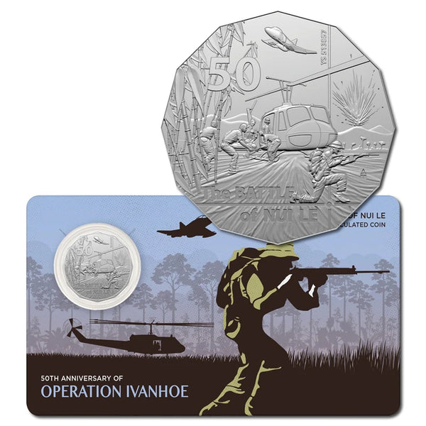2021 50th Anniversary Of The Battle of Nui Le 50c Unc Coin - in card