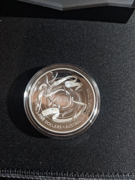 2020 $5 1oz Silver Proof Coin. Australian Olympic Team PRE OWNED