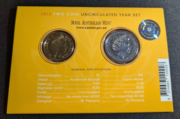 Australia 2012 Two Coin Mint Set Australian Wheat - Fields of Gold