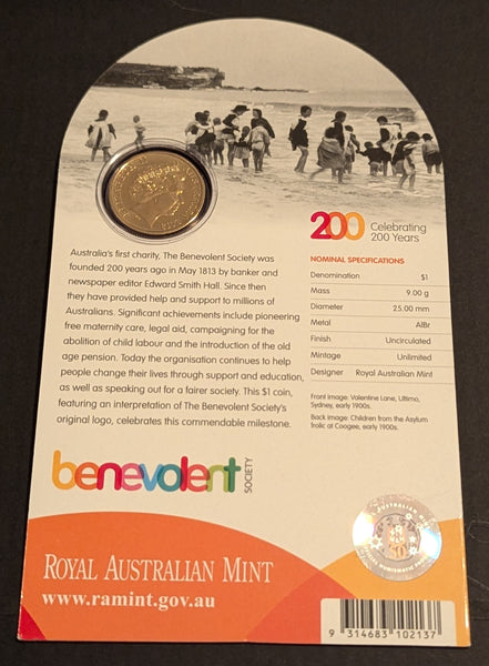 2013 $1 200 Years of The Benevolent Society Uncirculated Coin