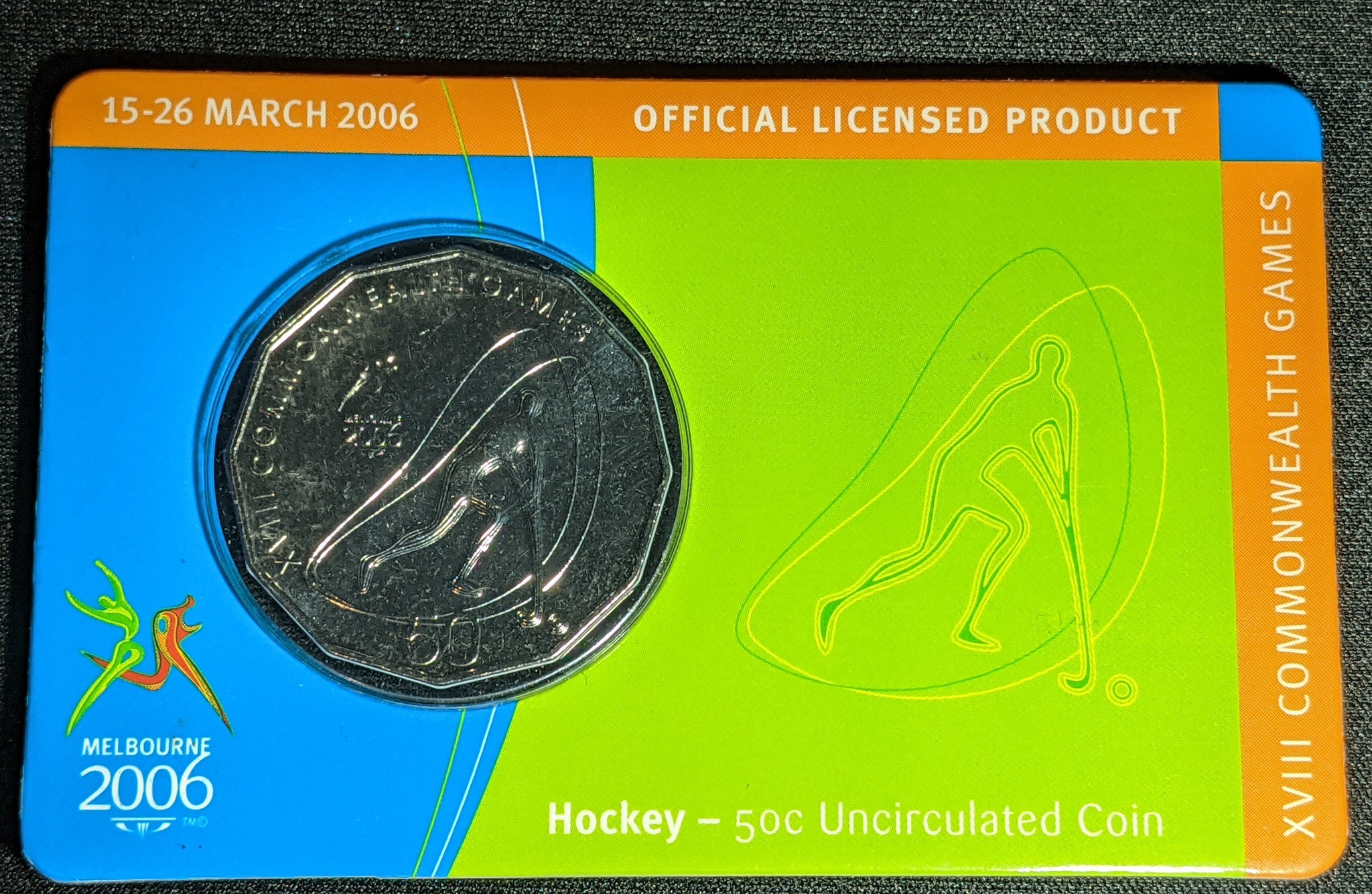 2006 50c Commonwealth Games - Hockey Carded UNC