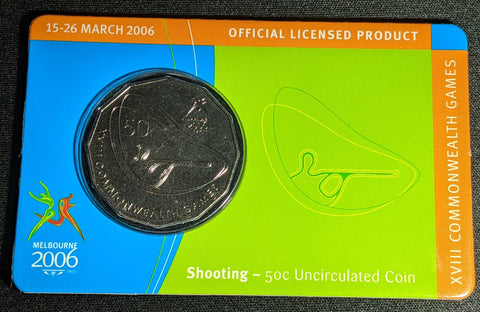 2006 50c Commonwealth Games - Shooting Carded UNC