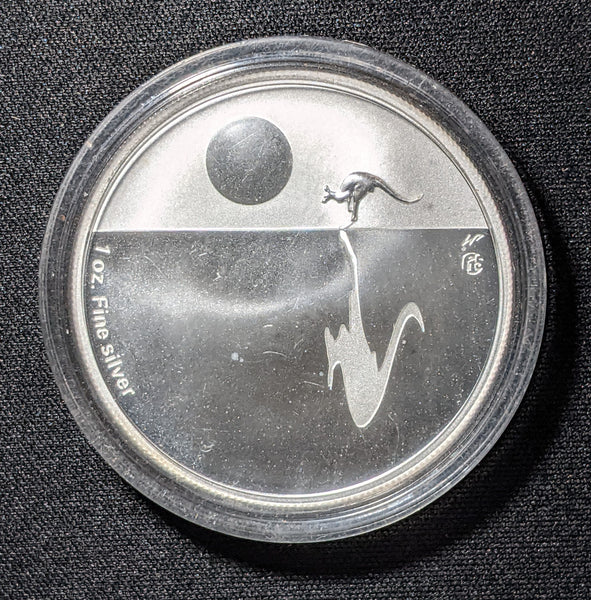 2011 Kangaroo at Sunset $1 F15 Privy Mark 1 oz Silver BU Reverse Frosted