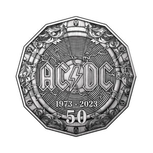 50th Anniversary of AC/DC 2023 50c Silver Antique Finish Coin
