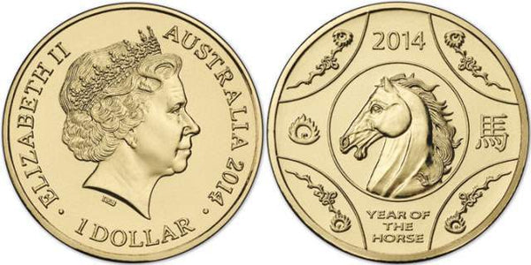 2014 1 Dollar Uncirculated Coin Lunar Year of the Horse