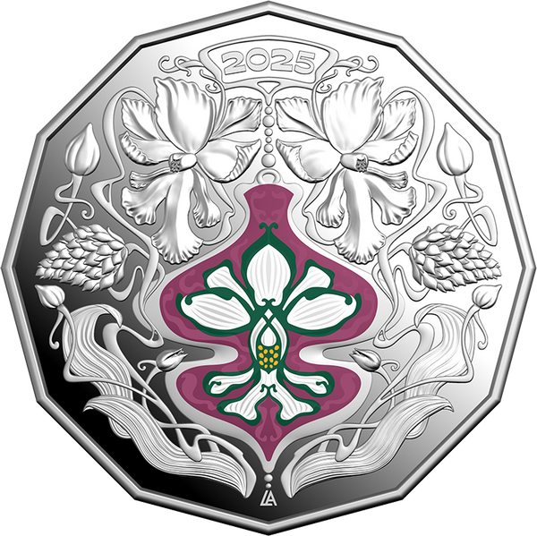 Christmas Festive Florals 2025 50c Coloured Fine Silver Proof Coin