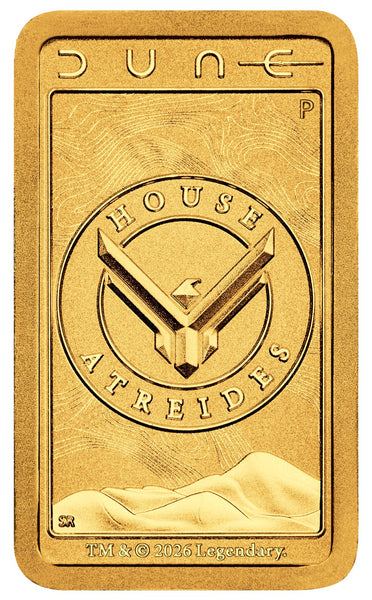 Dune – House Atreides 2026 1g Gold Minted Bar