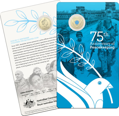 2022 $2 75th Anniversary Of Peacekeeping C Mintmark Unc Carded Coin