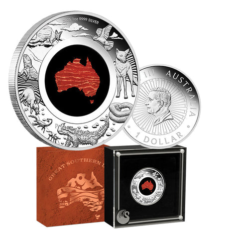 Great Southern Land Desert 2025 1oz Silver Proof Jasper Coin