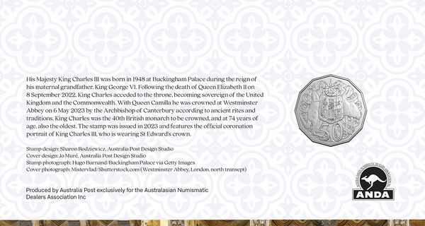 His Majesty King Charles III 2025 50c PNC - Hobart ANDA Money Expo 25