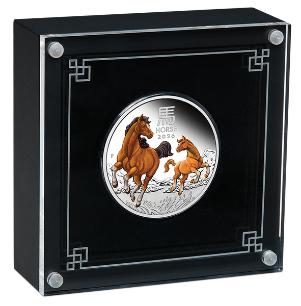 Australian Lunar Series III Year Of The Horse 2026 1oz Silver Proof Coloured Coin
