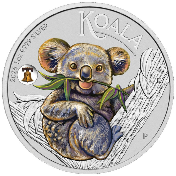 ANA Coin Show Special 2026 Koala 1oz Silver Coloured Coin with Liberty Bell Privy